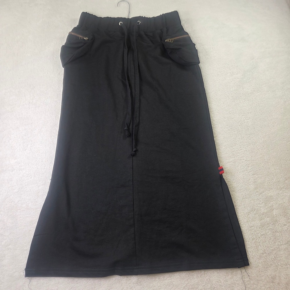 SALT SALT SALT Womens Black Cargo Maxi Skirt Elastic Waist Zipper Pockets L